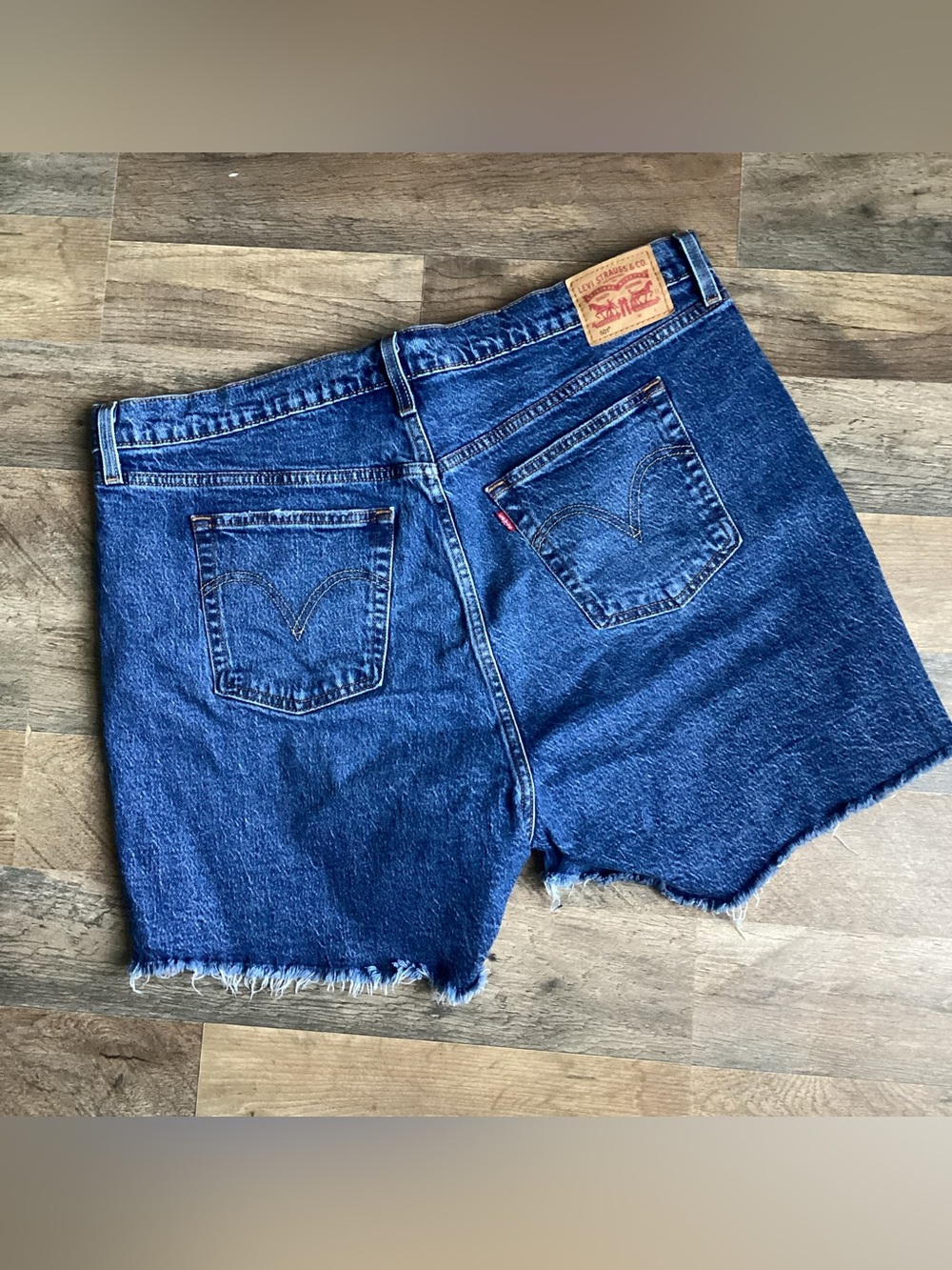 Levi's 501 Women's Blue Denim Cutoff Shorts with Raw Hem
